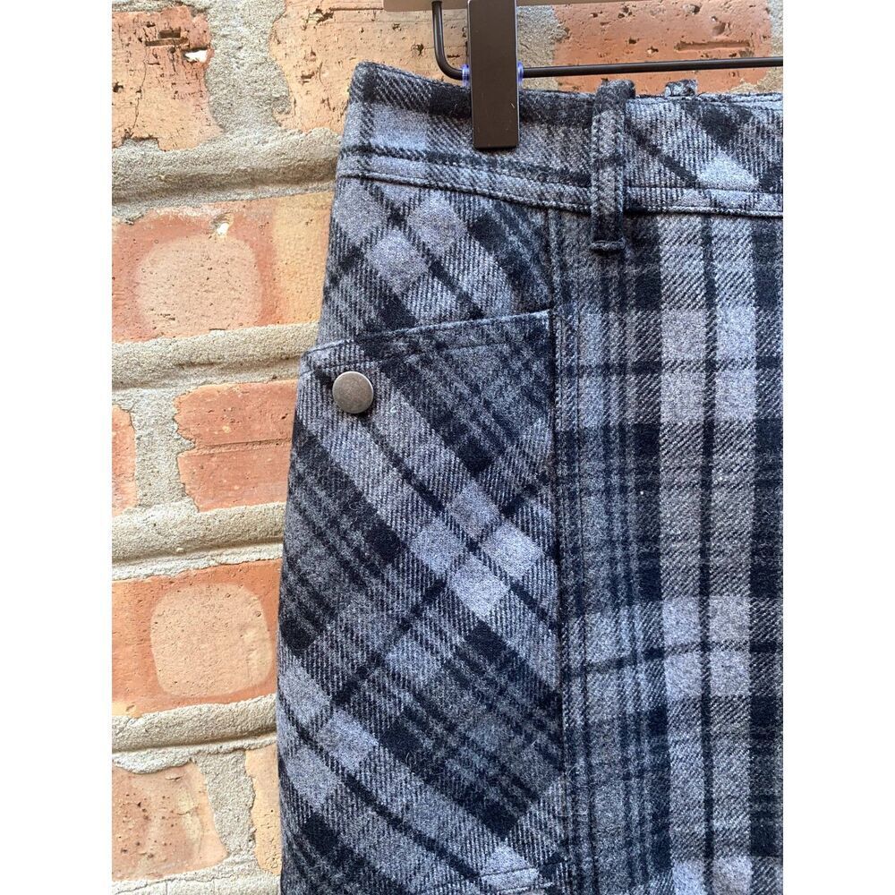 NWT Eddie Bauer Grey Plaid Wool Blend Mini Skirt Lined Womens Size 8 Academia - Picture 3 of 4